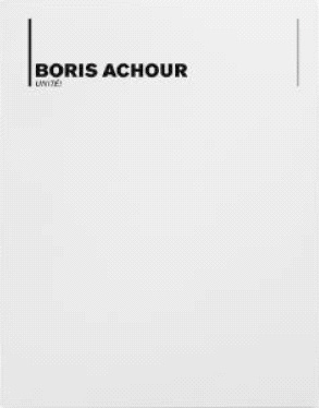 Couverture Unité, Boris Achour Couverture Unité, Boris Achour
