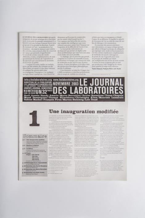 Le Journal des Laboratoires #1 (2003)